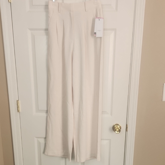 French Connection Cream Wide Leg Pants - Picture 1 of 3
